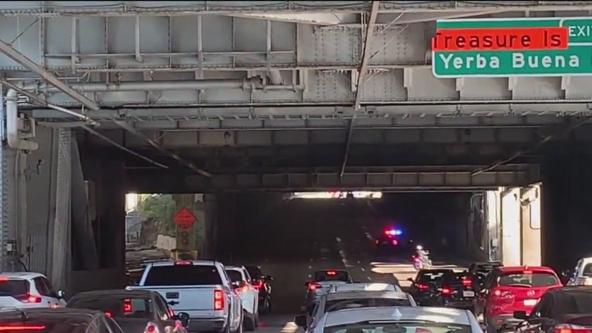 Fleeing driver hit police car on Bay Bridge